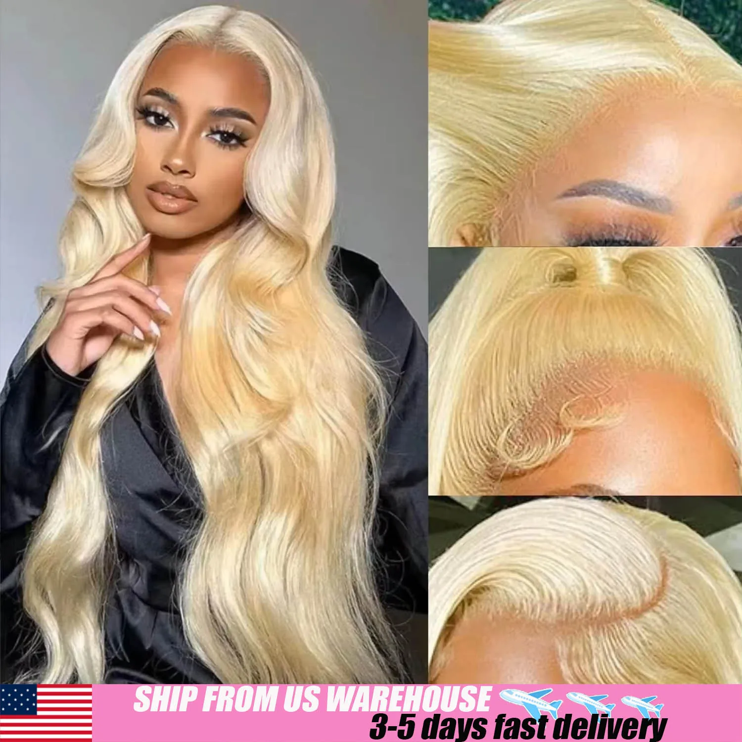 Wig Body Wave 200% Density 613 Hd Lace Frontal Wig 13x6 Rambut Manusia Pirang Wig Rambut Brasil dengan Knot yang Diputihkan