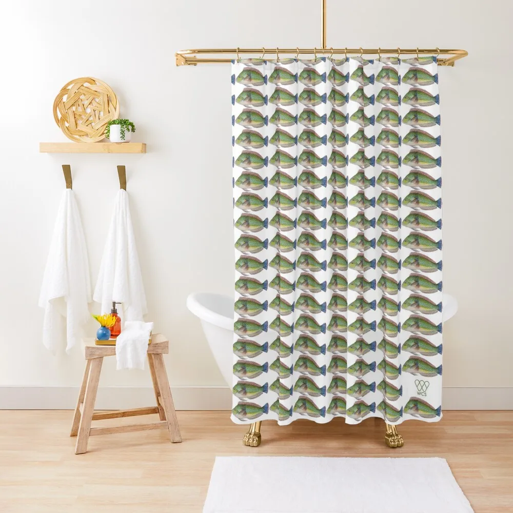 

Green Parrot Fish Shower Curtain Washable Waterproof Fabric Shower Shower For Bathroom Curtain