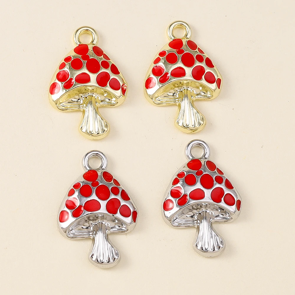 5 Stück süße Kawaii Pilz Charms Anhänger für Halskette Armband Herstellung Zubehör Diy Charm Ohrringe Schlüsselanhänger Schmuckherstellung