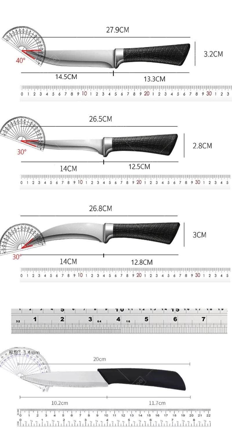 WXCOO Professional Kitchen Slaughtering Knife with Non-slip Handle Stainless Steel Fruit Slicing Knife with Cover Boning Knife - view 6