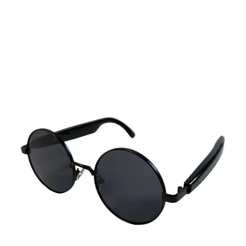 AI Smart Glasses Bluetooth Calling Music Playback Retro Oval Frame Sunglasses for Men Women Wireless Audio Eyewear Tech Gift
