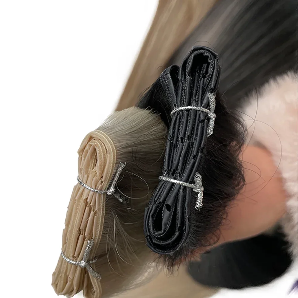 #99J Invisible Hole Flat PU Tape Hair Extensions 100g XO Twin Tabs PU Weft Real Human Hair Microlink No Glue Needed