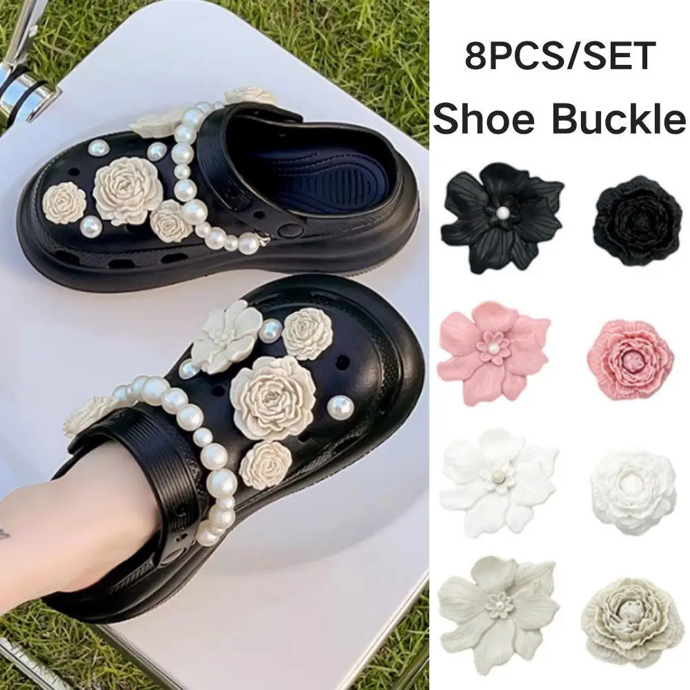 

2025 New Trend Shoe Buckle DIY Ornament Buckle For Clog 8PCS Shoe Charms Decorations Flower Shoe Buckles Women Shoes Accessories