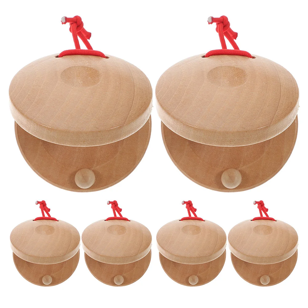 6 قطع من صنجات الأصابع الخشبية سهلة اللعب، أدوات قرع موسيقية صغيرة، صنجات خشبية محمولة خفيفة الوزن لجميع الأعمار