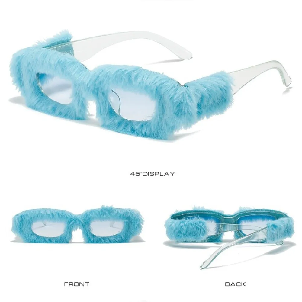أزياء الرجعية النظارات الشمسية فروي المخملية حزب النظارات الشمسية لينة UV400 فاسق النظارات الشمسية الشتاء عيد الميلاد حفلة الهالوين #3