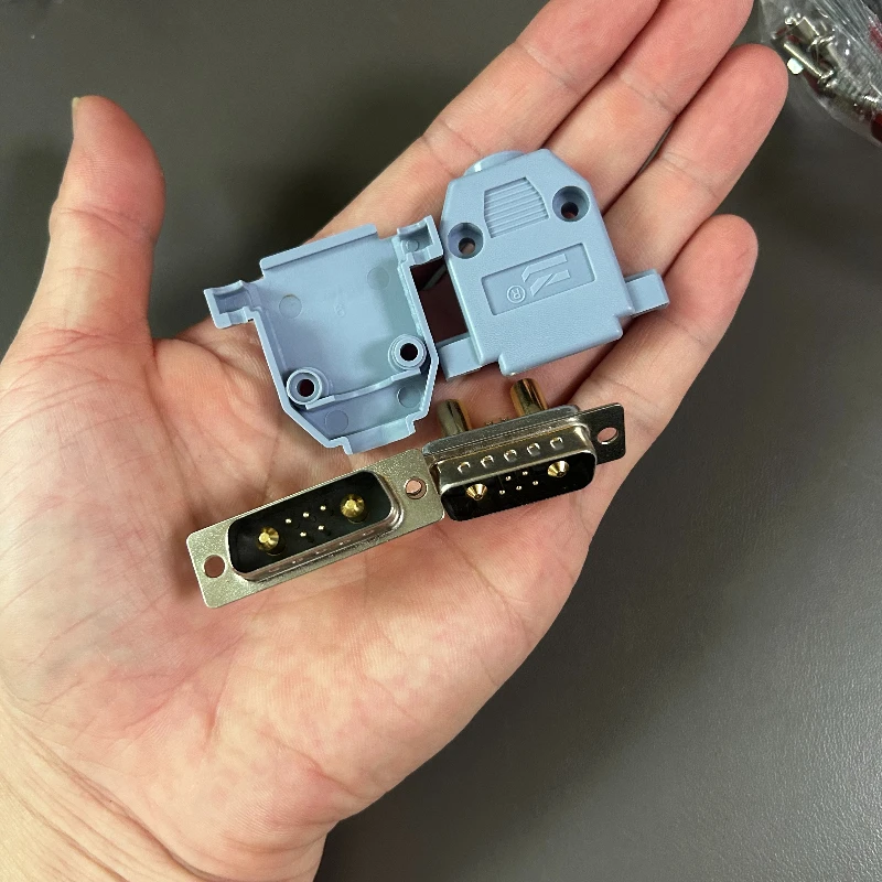 Metal DB7W2 Plug 40A 7/2 Pin Male Female Connector 5 Plus 2 Conector DB9 Power Supply Signal Mixed Interface Connctores