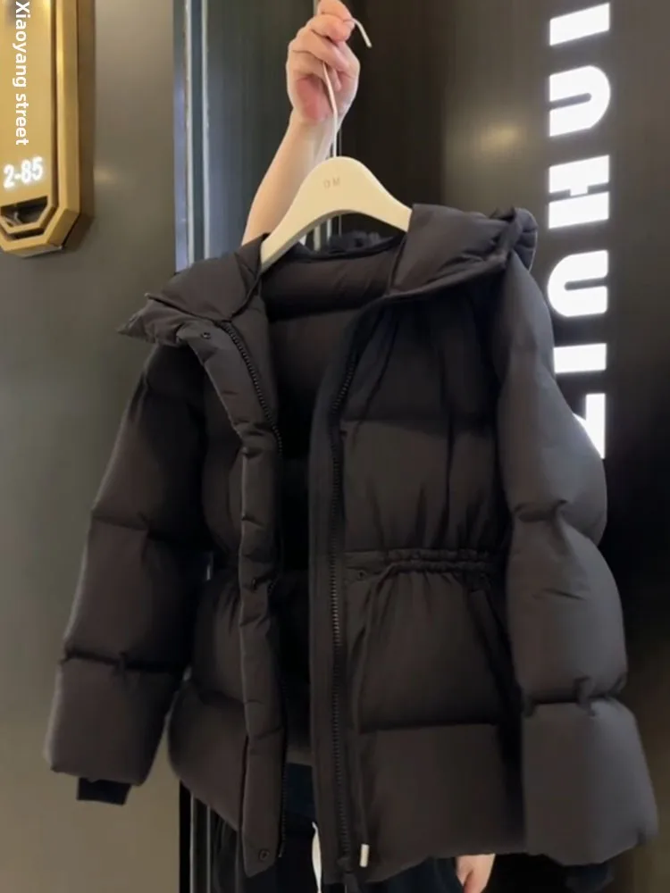 Único sli bla fino ajuste colete feminino inverno thiened puffer jaet coreano sle pão casaco quente commute sle