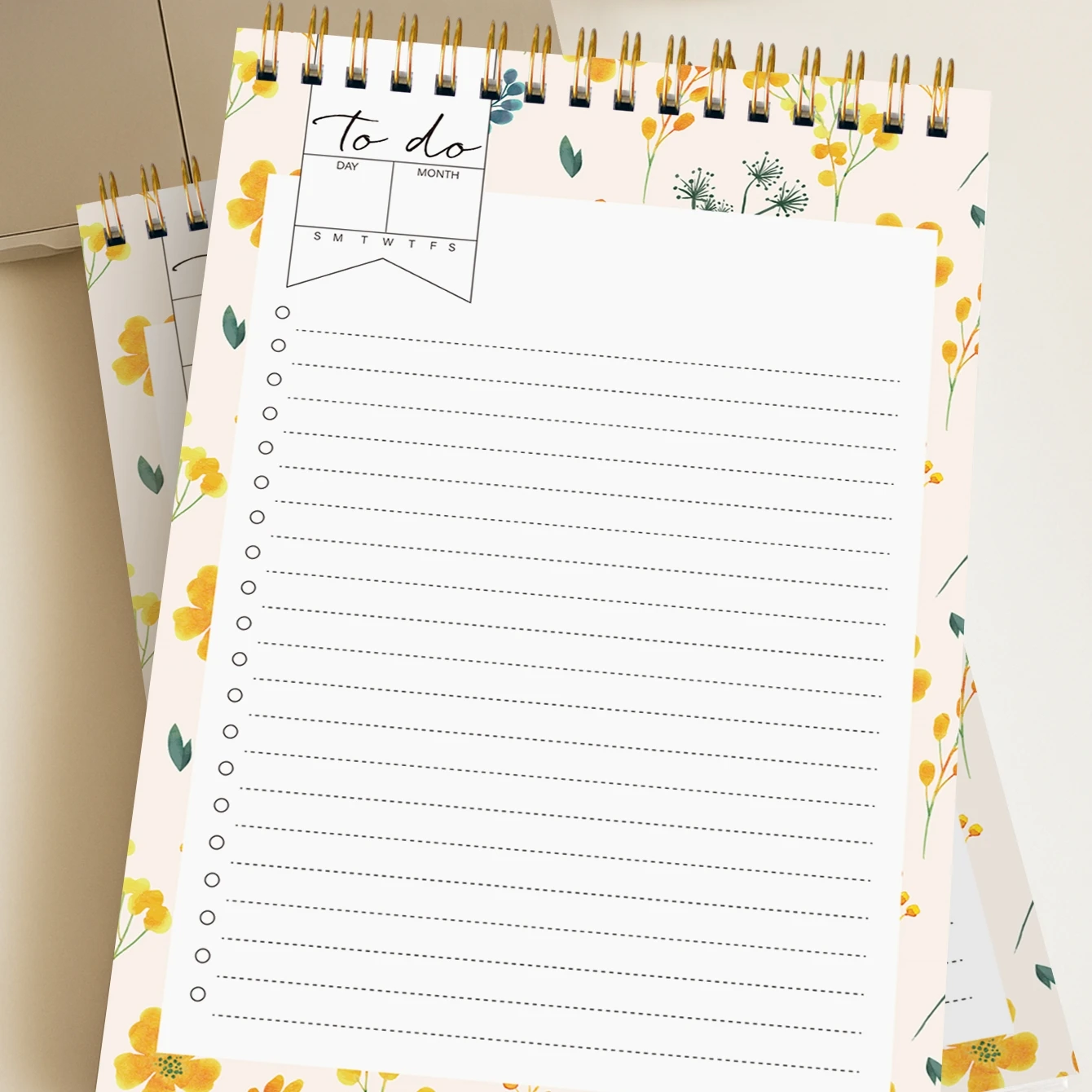 A5 Floral To-Do List Notepad with Schedule, Grocery Lists, Goal Tracking, Lightweight and Portable, Minimalist Tear-Off Design