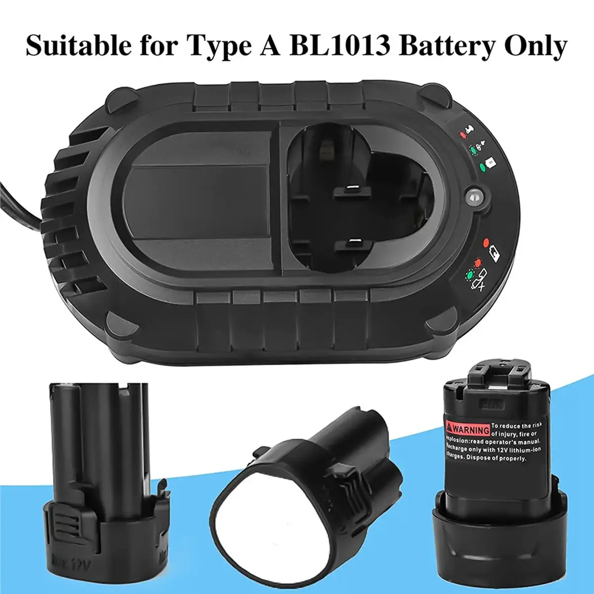 

A23PBG 2X Battery Charger for Makita BL1013 BL1014 10.8V-12V Lithium-Ion Batteries DC10WA Electrical Drill EU Plug