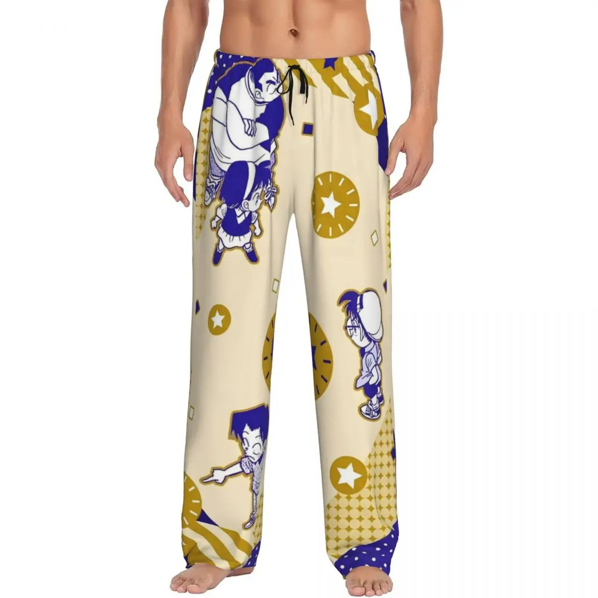 

Забавные пижамные штаны в стиле аниме Conan на заказ, мужская одежда для сна, эластичные штаны для сна с карманами