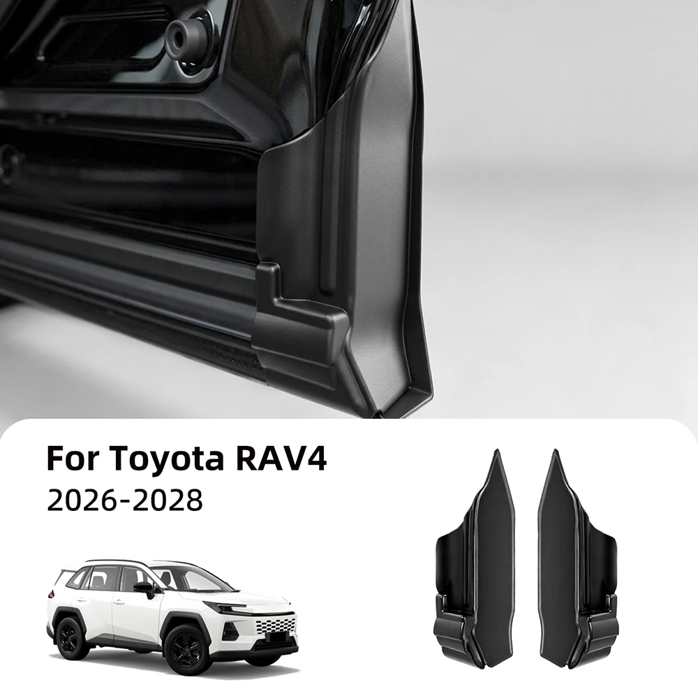 For Toyota RAV4  2026-2028 Front Door Corner Seal Cover ABS Black Protector Trim Guard 2PCS Car Exterior Accessories Plus