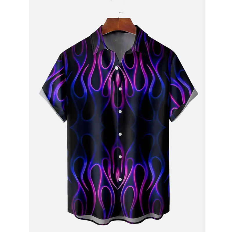 Hawaii Hemden Strand Sommer trend ige Flamme Herren hemd 3d bedruckte Hemden Männer Frauen Unisex Mode Bluse Kurzarm Berufung