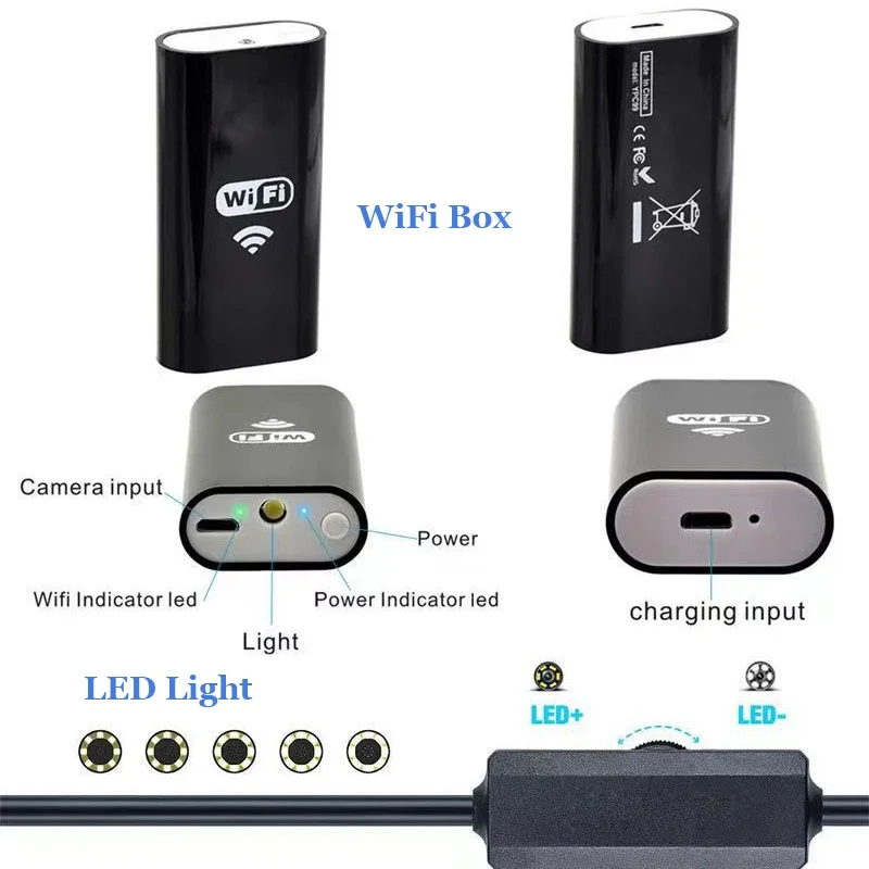 WiFi-compatibele viscamera voor onderwaterobservatie op boot Stabiele lens 70 °   Schieten Compatibel met alle slimme apparaten