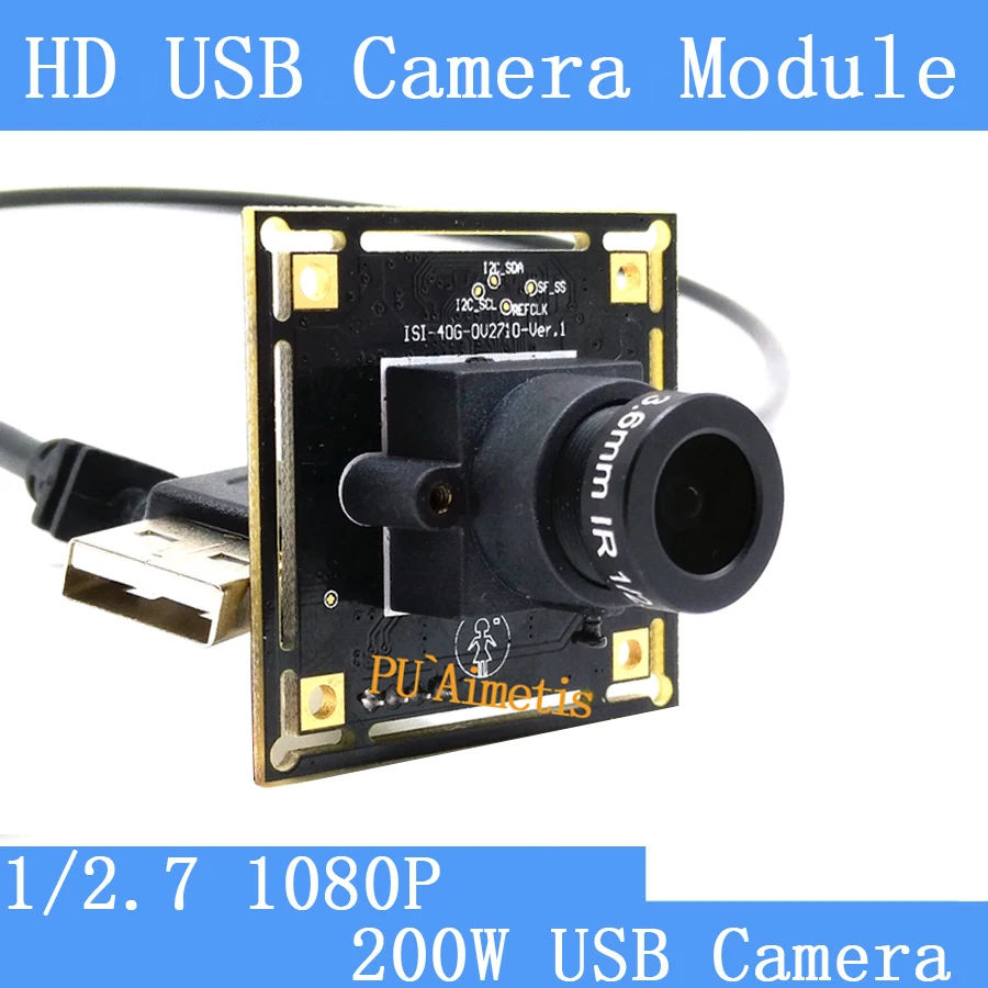 

PU`Aimetis Mini Surveillance camera 3MP 1/2.7 3.6mm lens 1080P Full Hd MJPEG 30fps High Speed Linux UVC USB Camera Module