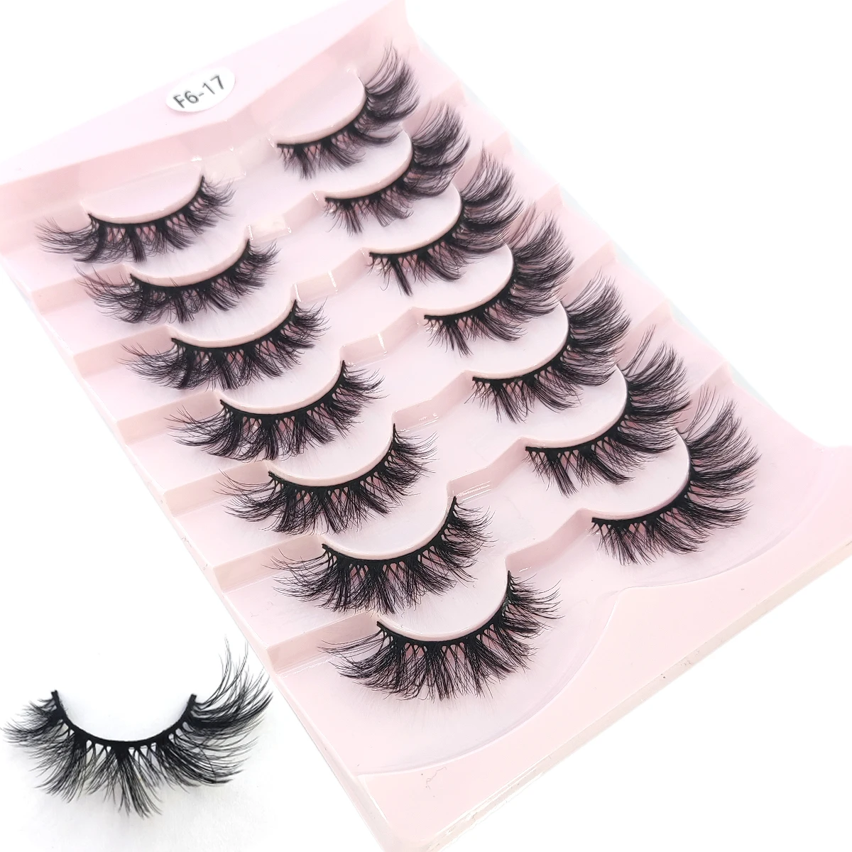 7 pares de cílios postiços de vison artificial 3D com cabelo bagunçado, cílios postiços grossos e longos de vison, cílios de maquiagem