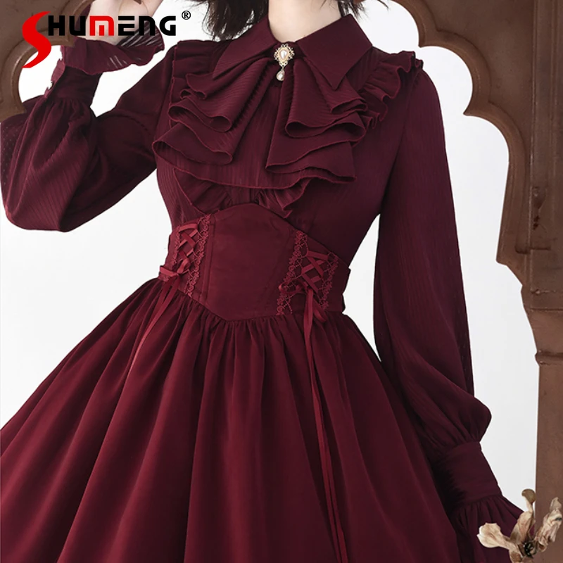 

2024 French Vintage Elegant Inside Shirt Womens Autumn Winter New Slim-Fit Long Sleeve Striped Lolita Blouses Female Tops Mujer