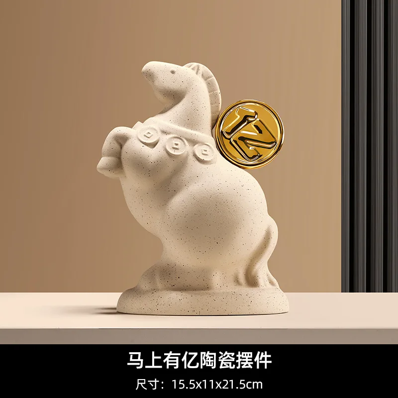 New Chinese Style Ceramic Ornament - Creative Home Decor Item/Décoration Maison for Entryway/Living Room Tabletop/TV Stand