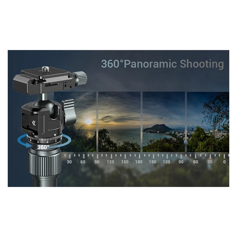 【Superdeals】 Tripé Universal Ball Pan-Tilt Liberação Rápida 360 °   Ball Pan-Tilt W Arca + Suporte de sapata fria para tripé de câmera DSLR