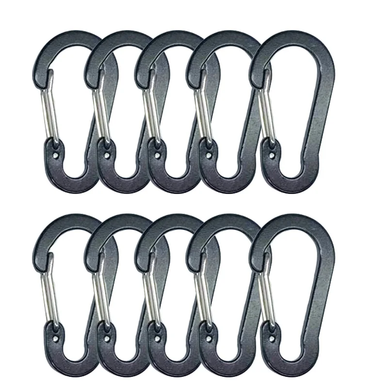 10 Spring Hooks Mountaineering Buckle Small Carabiner Clips Outdoor Camping Multi Tool Fishing Climbing Accessories Spring Clasp