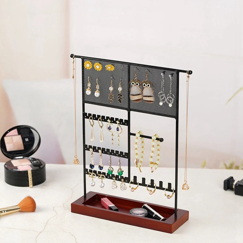 Multifunctional Jewelry Rack Earring Storage Rack Jewelry Display Stand Earrings Necklaces Rings Jewelry Stand