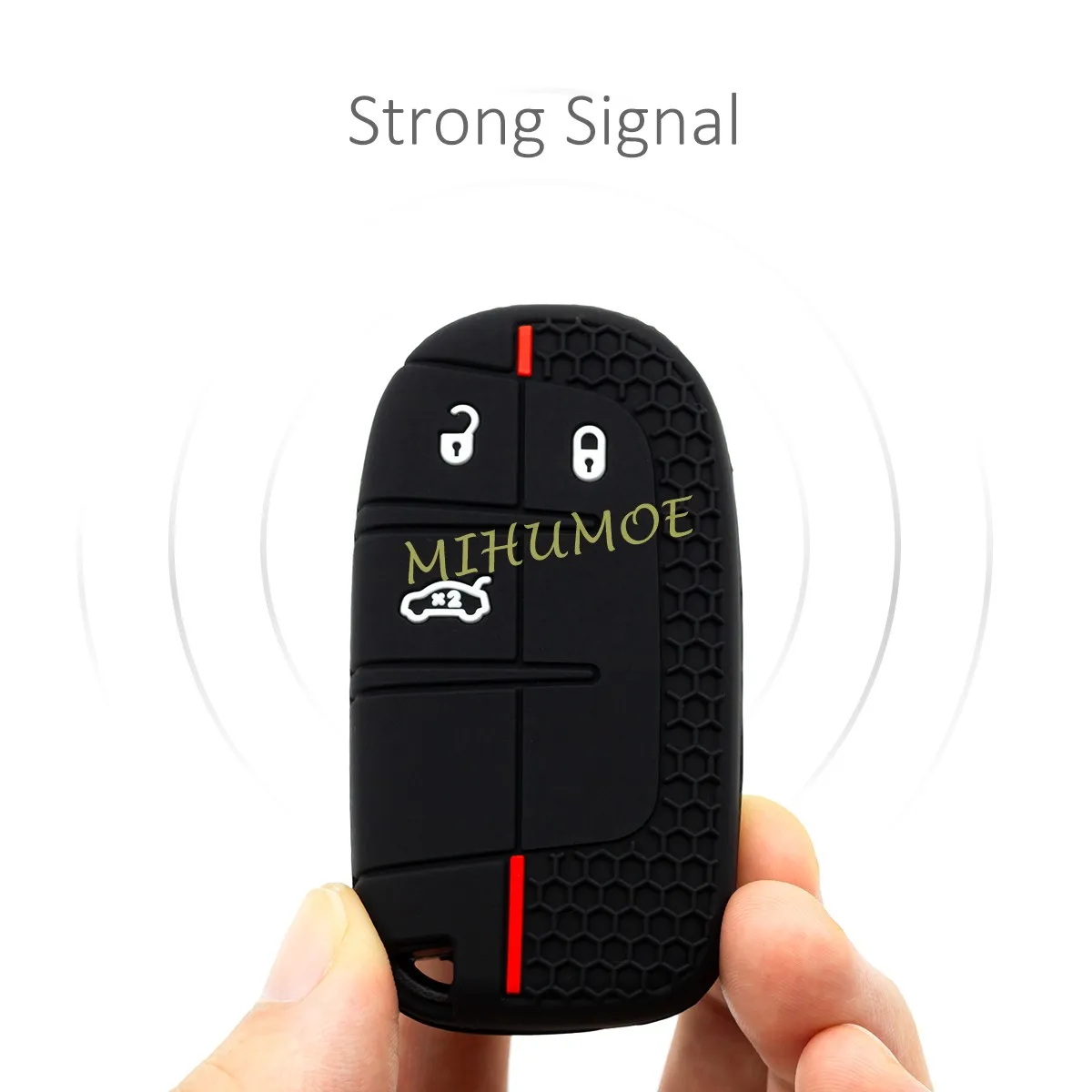 Silicone Car Key Case Cover Fob Chain For Jeep Grand Cherokee Dodge Charger Challenger Dart Durango Chrysler 200 300 Fiat 500X