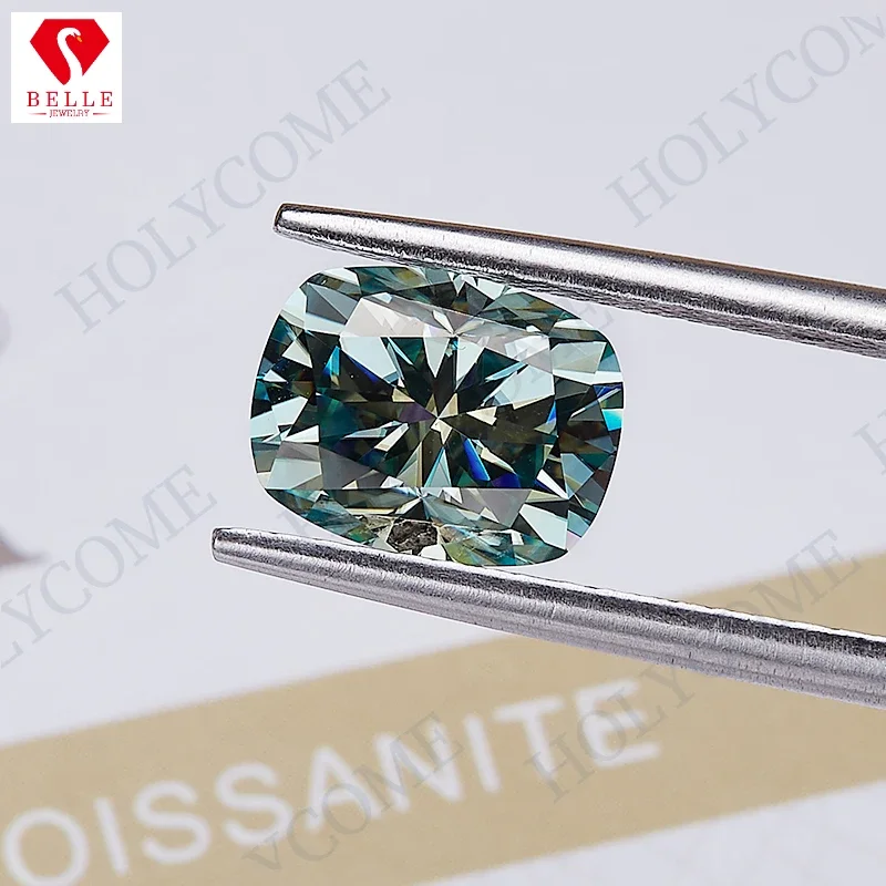 

Moissanite StoneBlue Color Moissanite Loose Stone Cushion Cutting VVS1 Excellent Tester Positive Lab Simulation Diamond For Jewe