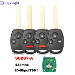 jingyuqin 433mhz S0087-A Remote Car Key For HONDA CIVIC 2006 2007 ID46/pcf7961 Chip Car Key HON66