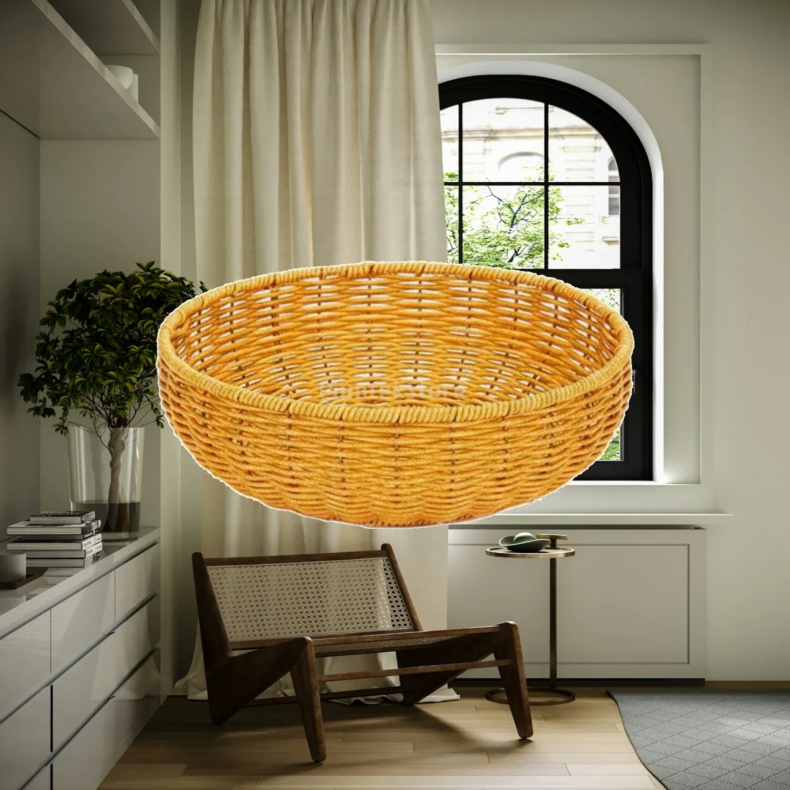 Plastic Storage Basket for Kitchen Counter Woven Fruit Vegetable Organizer with Breathable Mesh Design for Daily Home Use