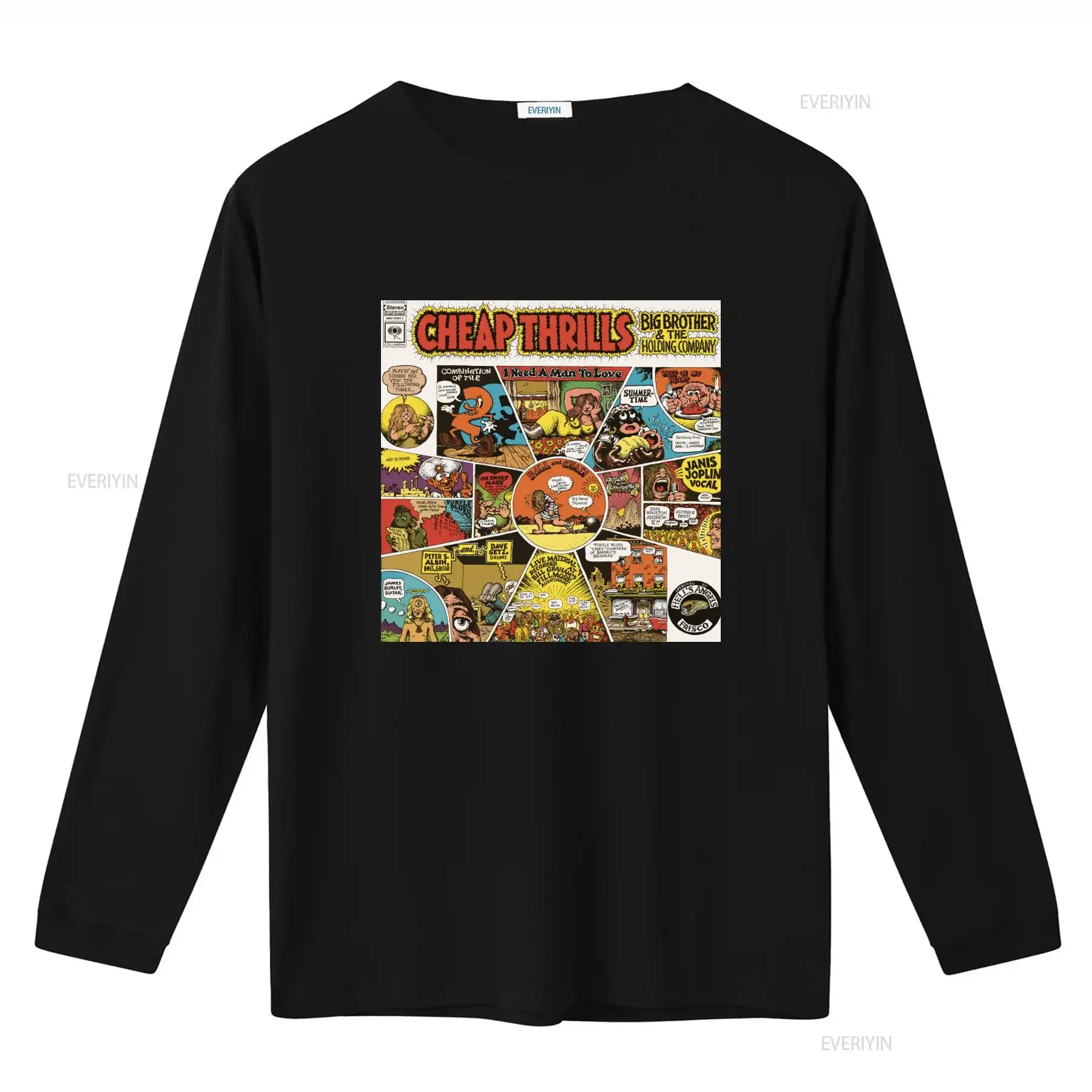 Ultra Cotton T Shirt Janis Joplin Cheap Thrill Retro Comic Style Print Rock Music Inspired vintage Washed Stretched Versatile