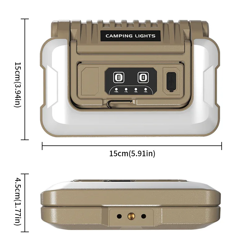 مصباح تخييم جديد متعدد الضوء 180 °   إضاءة تخييم متعددة الوظائف قابلة للطي، مصباح عمل ذو سعة كبيرة، إضاءة محمولة