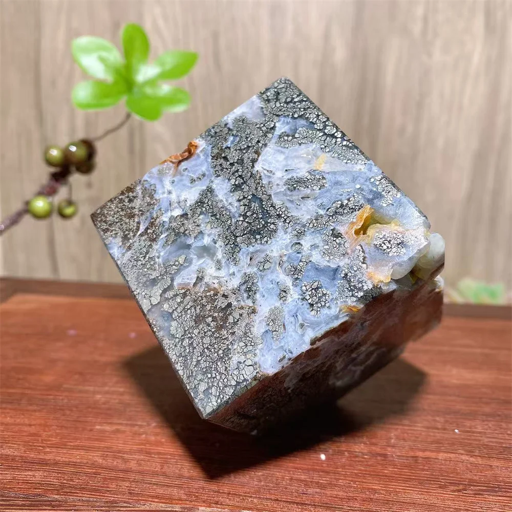 Natural Agate Pyrite Cube Stone, Rough Geode,Healing Crystals, Teaching Specimen, Gemstone Ornaments,Gift