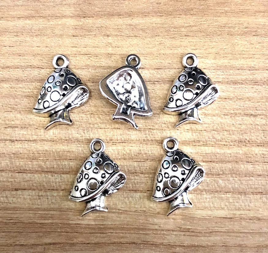 20pcs 19*15mm,hole1mm  Tibetan silver color cute mushroom design charms for DIY accessories HW3527