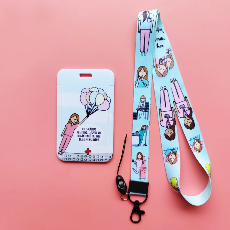 Neue Kreative Arzt Krankenschwester Lanyards ID Abzeichen Halter Frauen Karte Halter Hängen Seil Mädchen Lanyard Karte Fall Versenkbare Clip – Detail 14