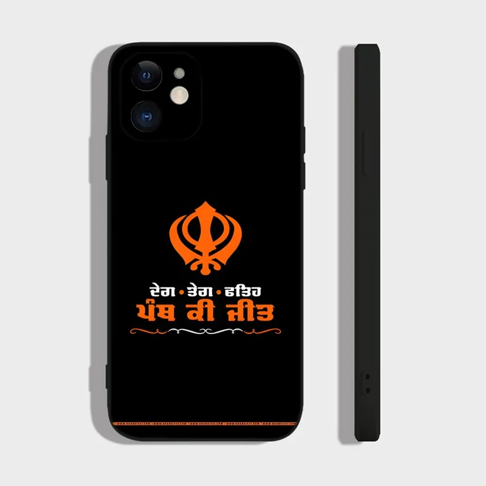 Sikh Khanda Sikhism Phone Case For iPhone 16,15,14,13,12,11 Plus,Pro,Max,XR,XS,X,7,8 Plus,SE,Mini Silicone Soft