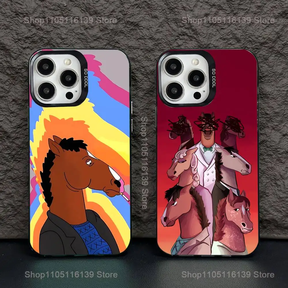 

Cool B-Bojack H-Horseman Phone Case For iPhone 16,15,14,13,12,11,Pro,XS,Max,Plus,Mini,SE Black Candy Matte Shockproof Cover