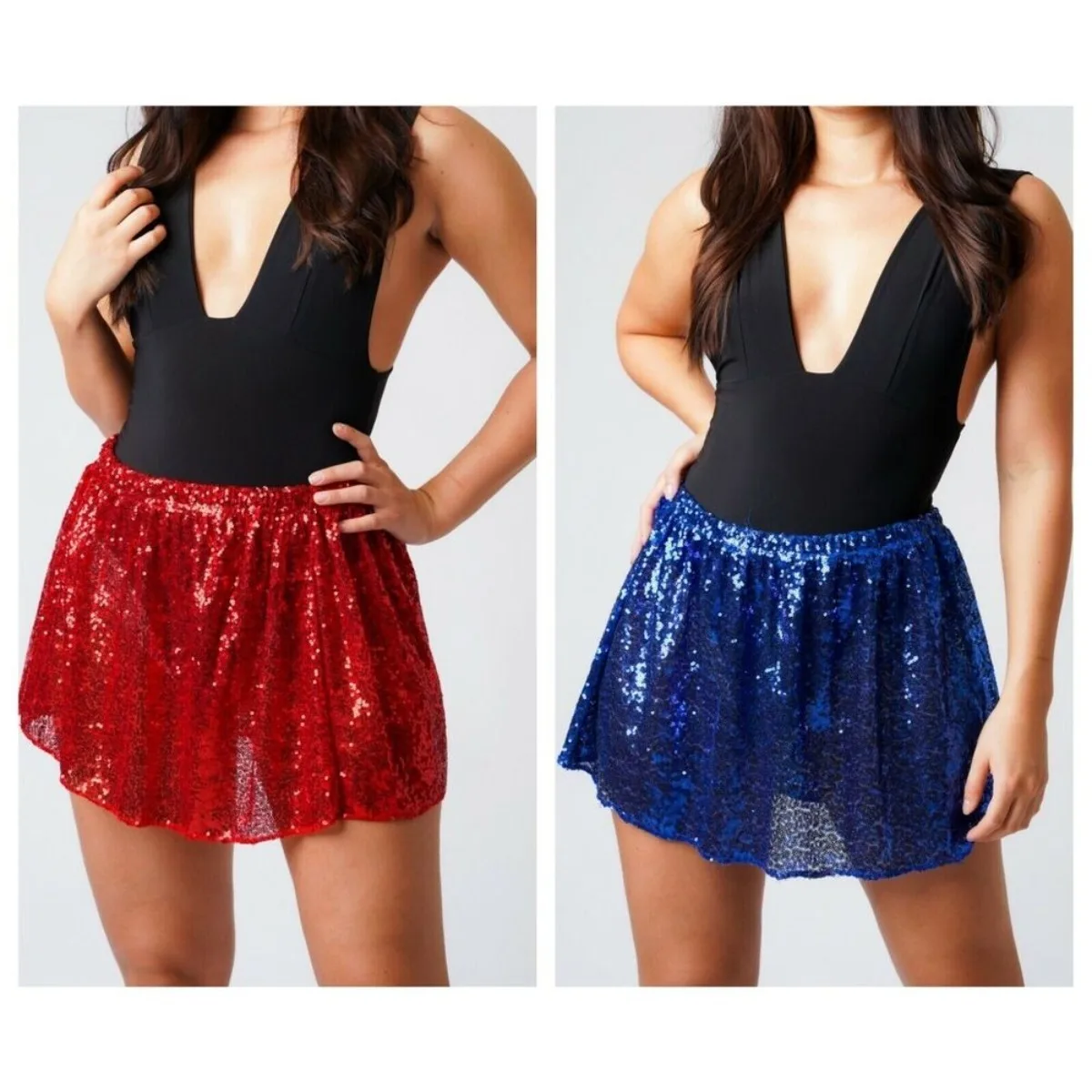 Sukienka z cekinami, z wysokim stanem, bufiaste spódnice, odzież damska do odgrywania ról, uniwersalna spódnica o długości do kolan, puszysta spódnica.