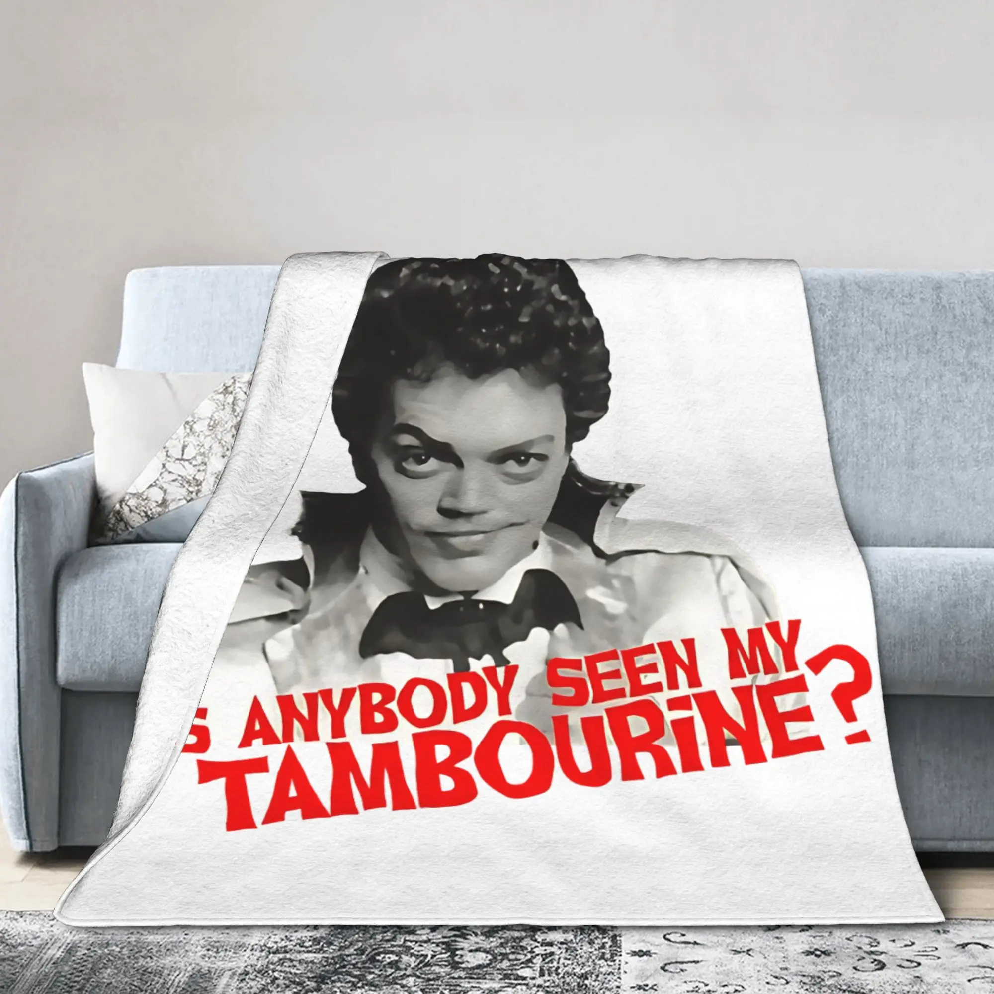 Anything Can Happen On Halloween Knitted Blankets Flannel Tim Curry Lightweight Thin Throw Blanket for Bedding Couch Bed Rug