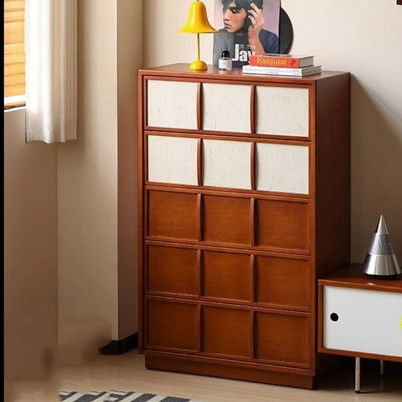 

Nordic solid wood chest cabinet household small apartment floor storage locker