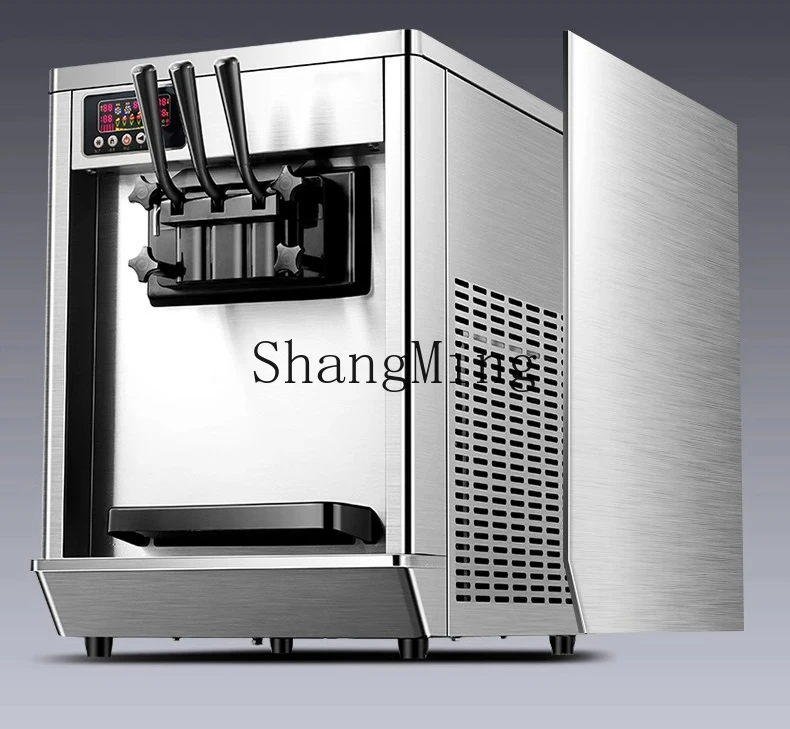 ZYY เครื่องไอศกรีมตั้งโต๊ะแนวตั้งขนาดเล็กเชิงพาณิชย์เครื่องไอศกรีมนุ่มทรงกรวยอัตโนมัติ