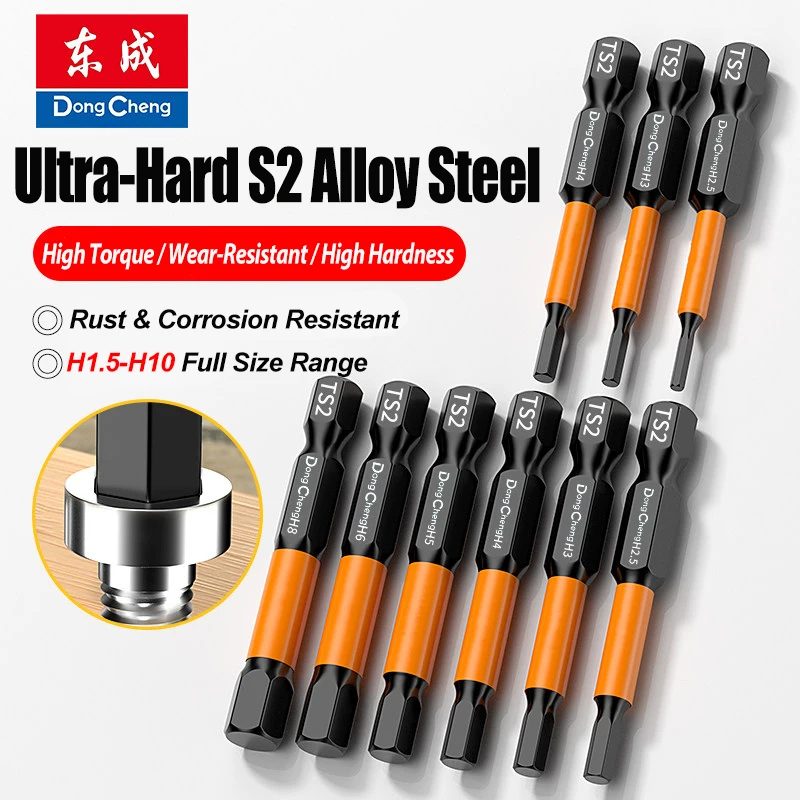 Hex Key Bit S2 Alloy Steel Black Magnetic Allen Bit H2 H3 H4 H5 H6 H8 H10 Anti Rust Hex Shank Screwdriver Bit Hand Tool Part