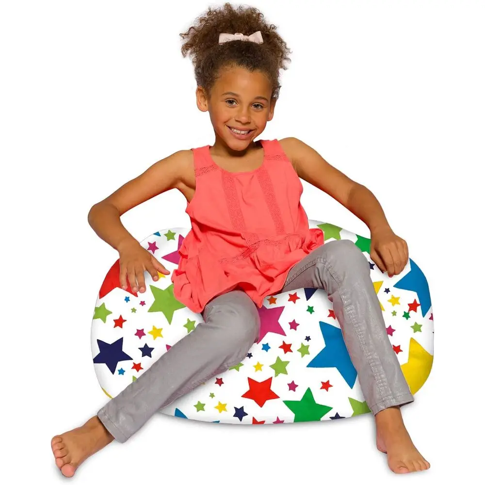 

Bean Bag Chair or Kids, Teens, and Adults Includes Removable and hine Washable Cover, 27in - Medium, Canvas Stars Bright Multi-C