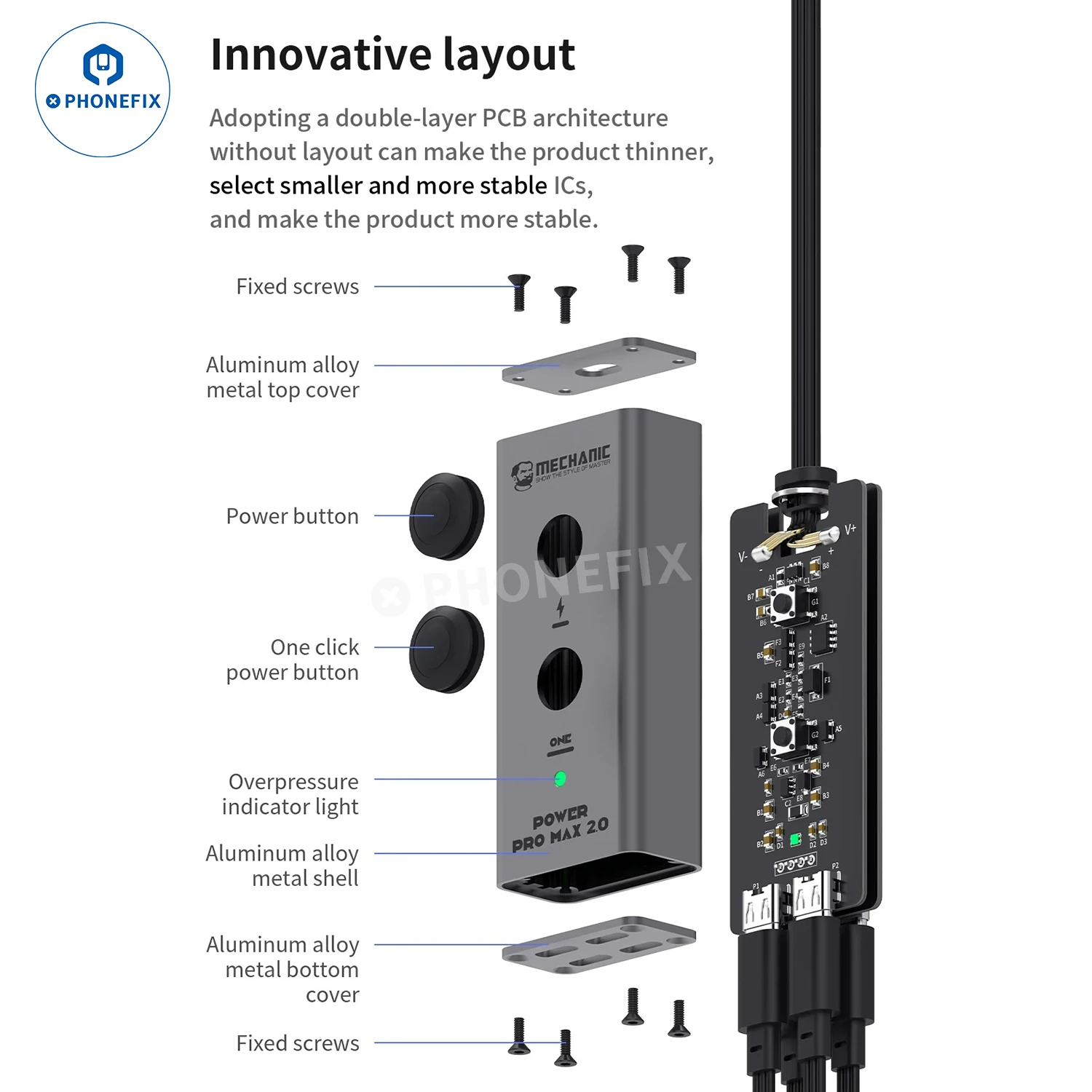 Imagem -06 - Mecânica-entrada Power Pro Max 2.0 tipo c Fonte de Alimentação de Ativação da Placa Mãe Cabo de Teste com 15 Fpc Iphone X15pm Uma Chave Boot