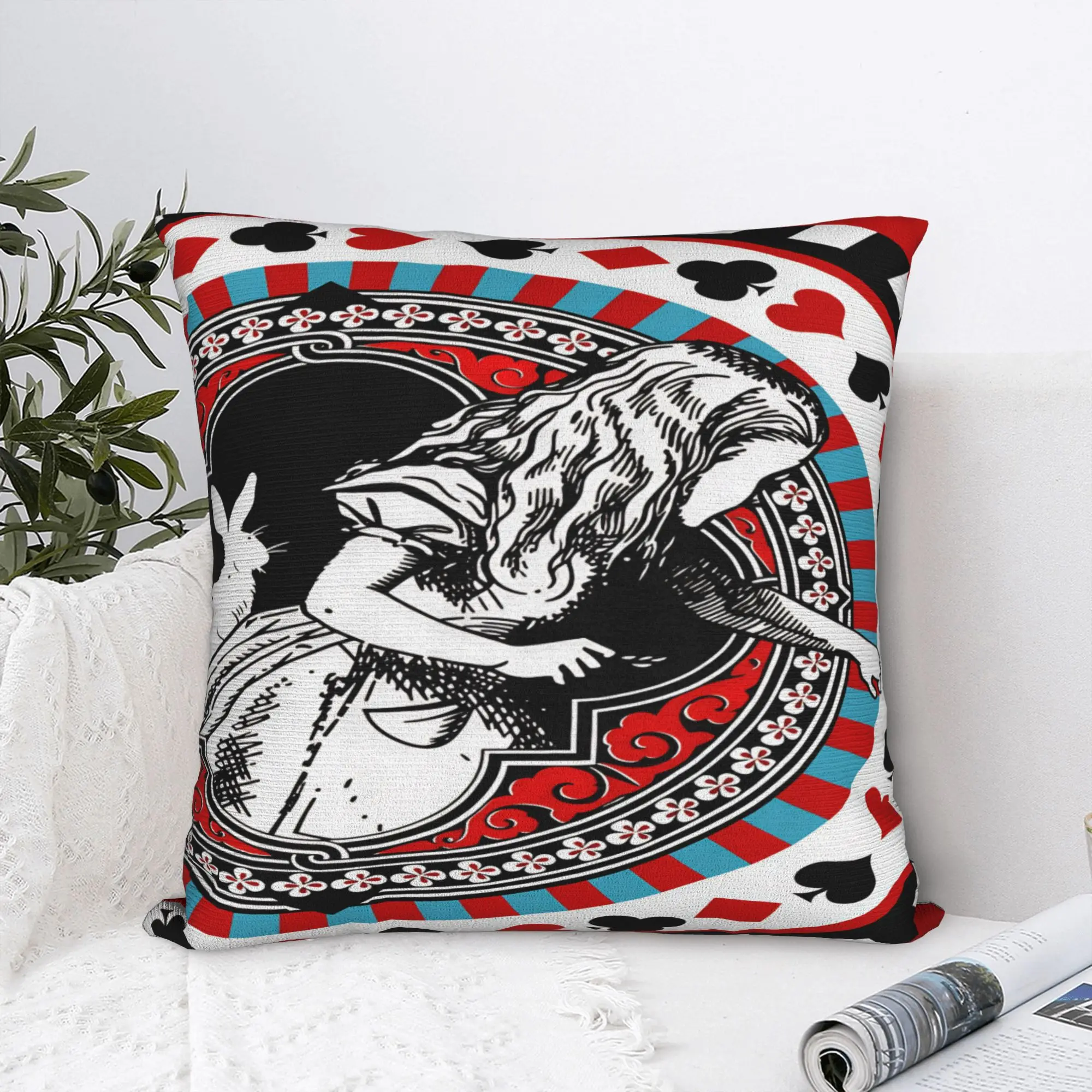 Alice Cheshire Cat  Pillow Cover  Graphic Cushion Cover Vintage Pillow Case For Office Car Home Decor