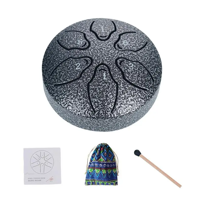 Chakra Drum For Rain 3inch 6 Notes Steel Tongue Drum Rain Chime Waterproof Drum Rain Bell Outdoor Musical Instrument Chakra Drum