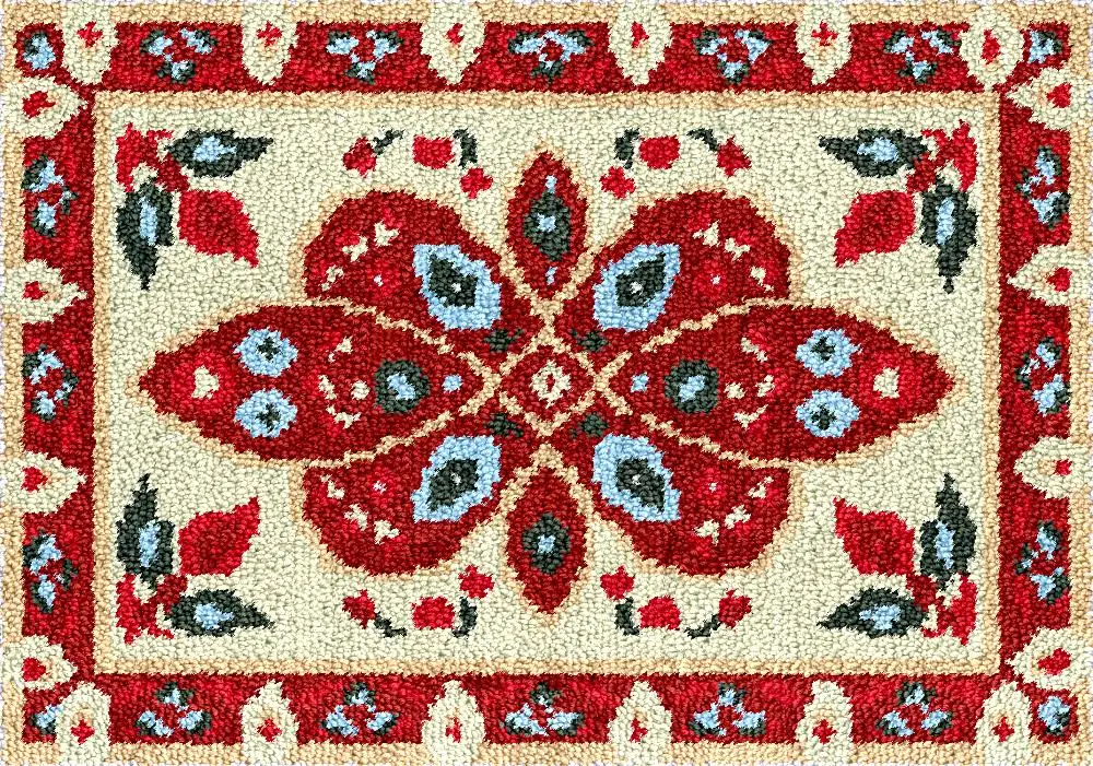 

Ethnic flower Carpet embroidery Latch hook rugs kits with Pre-Printed Pattern Smyrna mat Handcrafts diy bag Crafts for adults