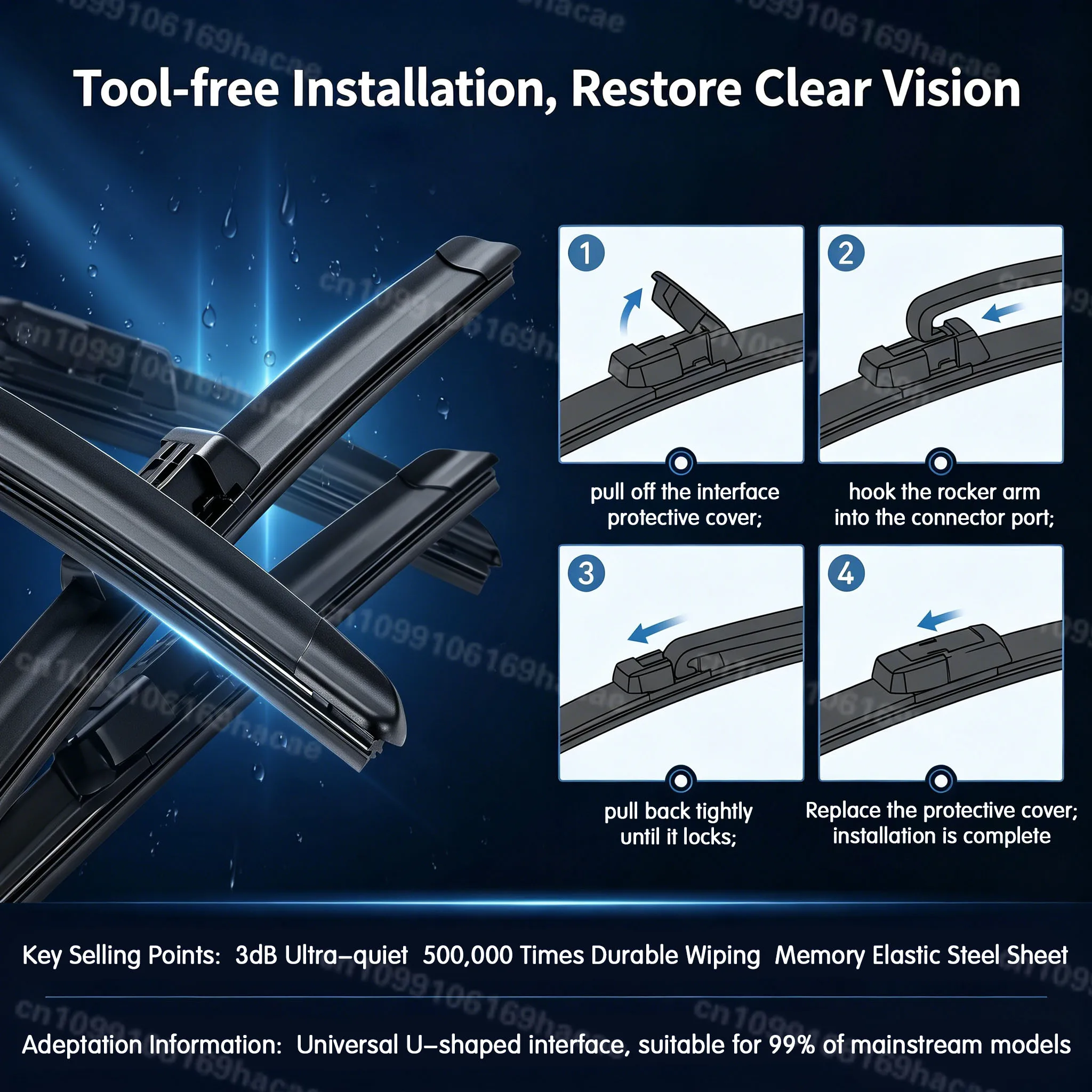 Car Wiper Blades For SAAB 9-7X 2005-2012 Soft Rubber Windshield Windscreen Front Window Blades 22"+22" Well-made Car Accessories view 6