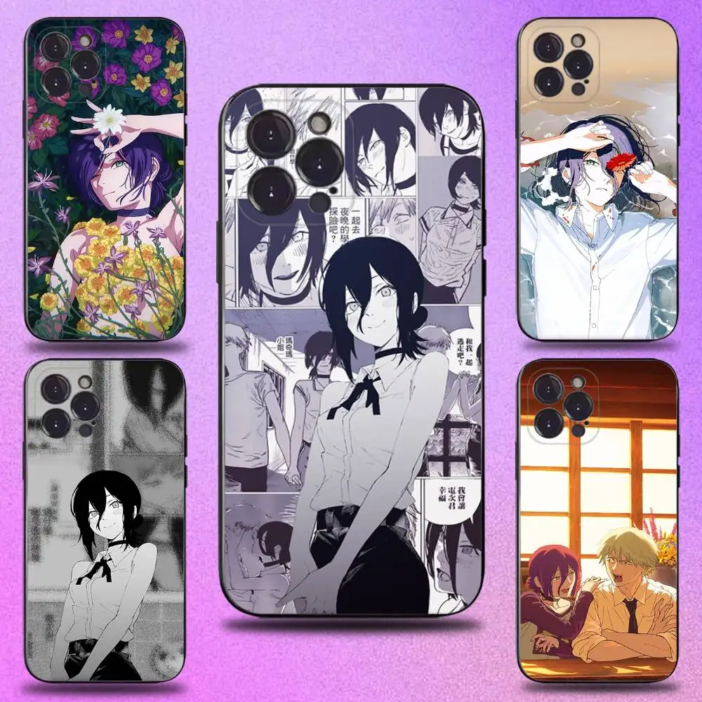 C-Chainsaw Man R-RezeS Phone Case For iPhone 17,16,15,14,13,12,Pro,Max,Plus,E,SE4,Air,Mini Black Soft Cover