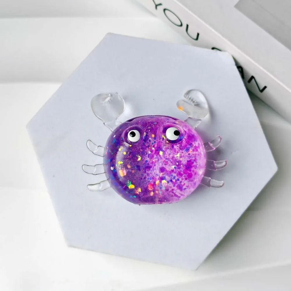 Sparkling Little Crab Slow Rebound Toy Soft Anxiety Relief Stress Relief Sensory Toys Creative TPR Shellfish Pinch Le