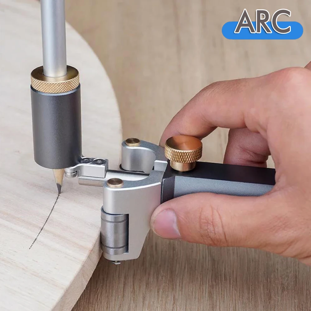 Woodworking Marking Gauge Straight Arc Curve Line Scriber Fine-tuning Parallel Drawing Line Ruler Automatic Line Drawing Tool