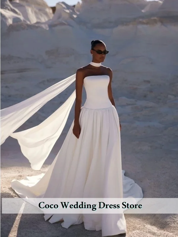 Vestido De Novia encantador personalizado con cordones, Apliques De encaje, cuello barco, sin mangas, con tirantes, largo hasta el suelo, Vestidos De Novia